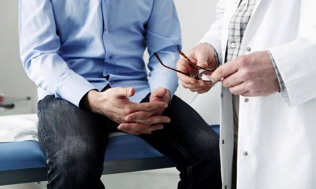 A man with symptoms of prostatitis